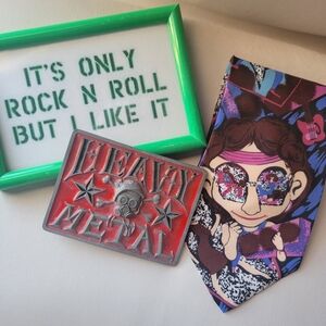 Oaktree Necktie ~ Rock & Roll Singer Motif ~ Korea ~ 1990s Retro Vibe Unisex